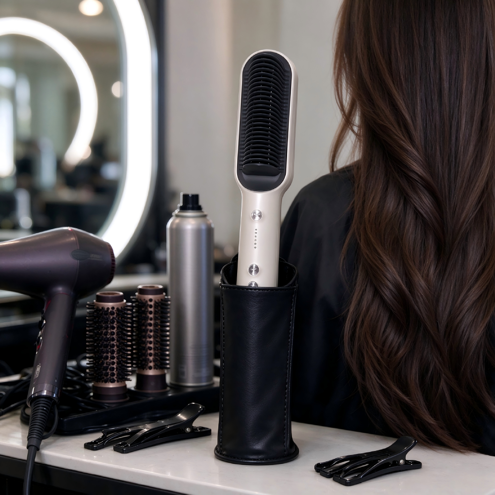 2-in-1 Hot Brush (Straightener & Curling) - 5 Temp Settings - Image 5